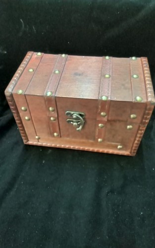 Wooden chest box with - with, studs