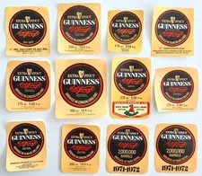 Collection 12 Guinness Labels Assorted Bottlers, c1970s #6