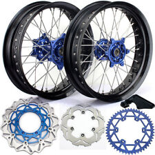 17" Supermoto Wheels Rim Hub Discs Sprocket for Yamaha WR250F 15-18 WR450F 12-18