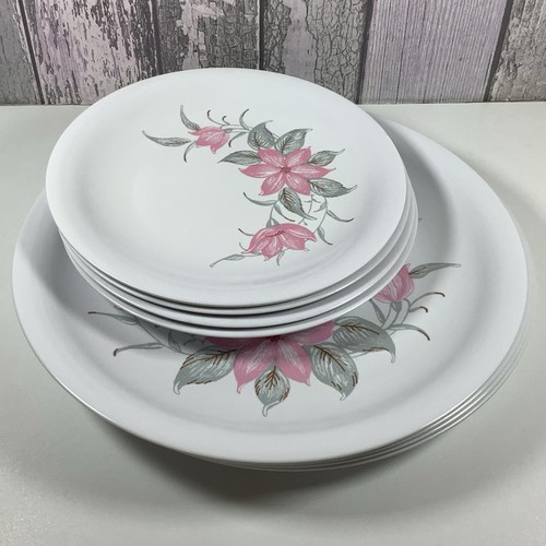 Melamine plates floral - floral, x4