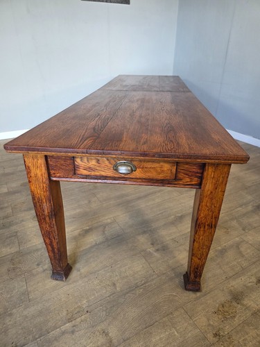 Antique large oak dining table - dining,