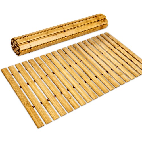 Bamboo folding bath mat - bath, duck