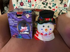 Vintage Christmas Fibre Optic Mains Powered Snowman Head Working 