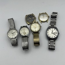 Bundle Of 6 Vintage Men’s Watches Mechanical Wind Up Job Lot Parts Repair Spares