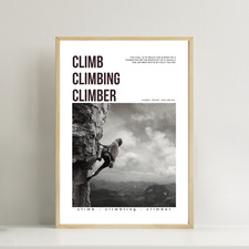 Climb, Climbing, Climber definition Print. Wall Art Rock climbing Poster
