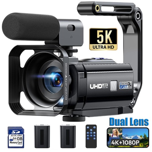 Camcorder 56mp dual - 5k, lens