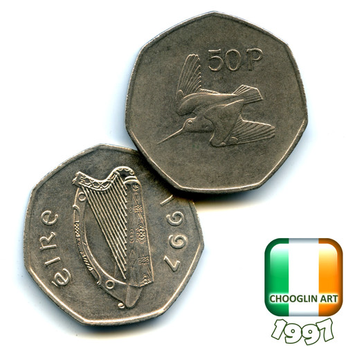Irish 1997 fifty - fifty, pence