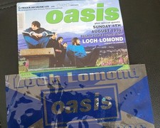 Oasis Loch Lomond Ticket Stub 04/08/1996 + Window Sticker