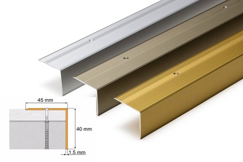 Aluminium stair nosing - stair, 45mm