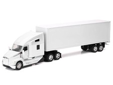 Kenworth T680 Truck White with Dry Van Trailer White "Long Haul Trucker" Series 