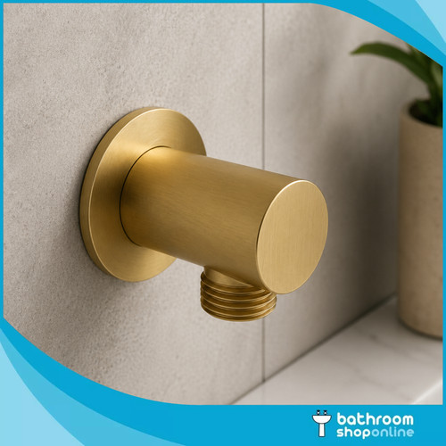 Brushed brass shower outlet - brass,