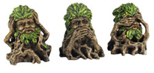 Set Of 3 Tree Faces - Green