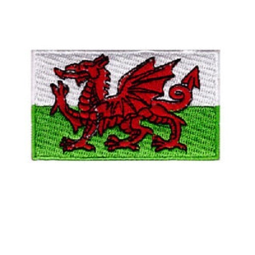 Welsh flag iron patch sew - flag, on