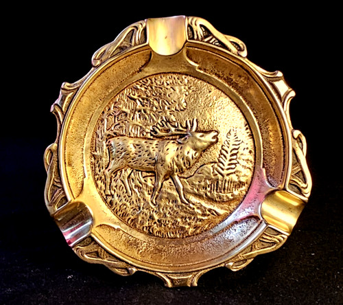 Scottish stag ash tray brass - ash,