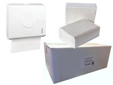 Z Fold Compact ABS Hand Paper Towel Dispenser & FULL CASE OF PAPER