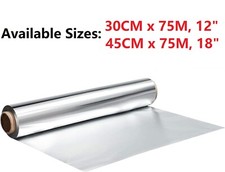 Kitchen Foil 75M Aluminum Catering Tin Foil Roll For Restaurants BBQ - 12" / 18"