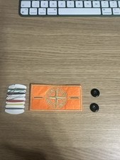 Stone Island Orange  badge + 2 buttons + needle and thread sent by roail mail 48