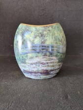 VINTAGE GOEBEL ARTIS ORBIS  CLAUDE MONET CERAMIC POSY VASE BRIDGE OVER LILY POND