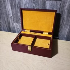 Vintage Tallent of Old Bond Street Burgundy Musical Jewellery Box with Key