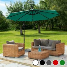 Harrier 3m Overhanging Garden Parasols | RANGE OF COLOURS – LED Patio Umbrellas