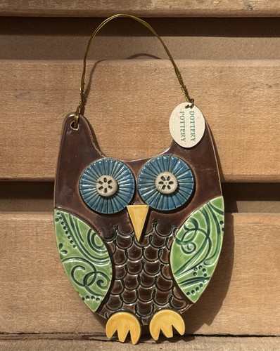 Aged pottery brown blue green - aged,