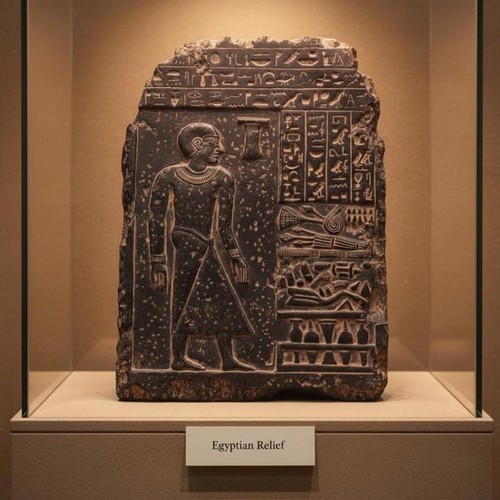 Ancient egyptian relief scene - egyptian,