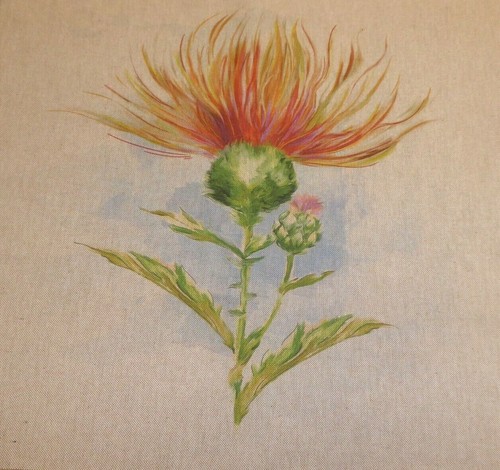 Highland thistle linen look - thistle,