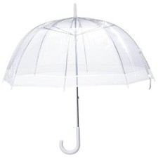 Large Clear See Through Dome Umbrella Transparent Ladies Walking Rain Brolly