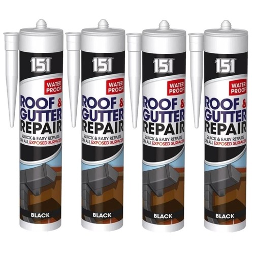Black roof gutter sealant leak - black,