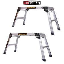 Aluminium Hop up Step Ladder Folding Stool Platform Work Bench 760MM Pack of 2