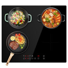 Black 4 Zone Built-in 59cm Induction Hob 7000W Kitchen Cooker Touch Control