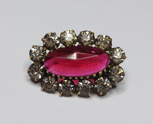 Antique red and clear faceted - antique,
