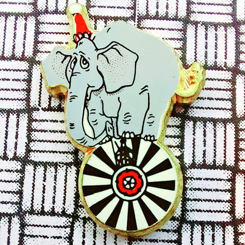 Vintage grey elephant round - elephant,