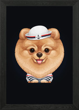 Pomeranian Sailor Framed Wall