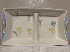Figgjo Flint Norweigan Divided Dish Rare 1950’s Crocus Pattern 12”