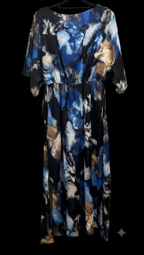 Halston kimono dress blue - halston,