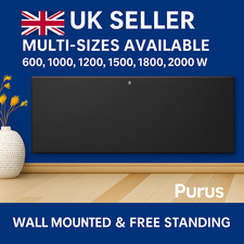 Purus IP24 Bathroom Safe Electric Panel Heater Wall Mounted Radiator 600W-2000W
