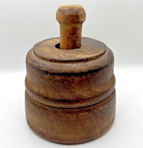 Antique wooden butter mold - butter,