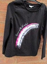 GIRLS BLACK/SPARKLY CASUAL TOP