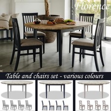 Oval Extending Dining Table and 4 Chairs. Wooden Kitchen Set FLORENCE Furniture