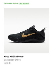 Kobe 11 Elite Protro Black and