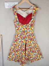 Lindy Bop Dress Womens UK 10/8 Flower Floral 50s 60 Swing Rockabilly Wedding