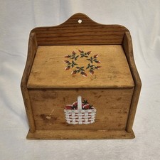 Vintage Wooden Recipe Box Painted Strawberries