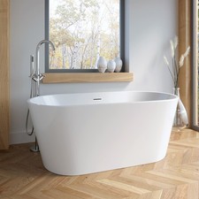 Freestanding Double Ended Bath Luxury Acrylic Bathtub & Waste White 1700x780mm