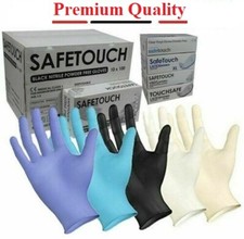 Disposable Latex, Black Nitrile or Blue Vinyl Gloves Powder Free - 100 Boxed