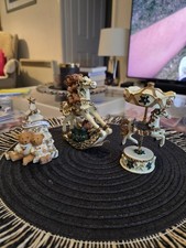 Vintage Regency Fine Arts Victorian Christmas Teddy Bears riding a Rocking Horse