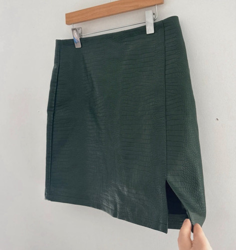 Topshop size green faux - size,