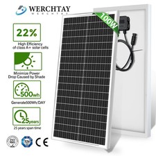 100W Watt Solar Panel 12Volt Mono for Off Grid RV Caravan Boat Shed Trailer Van