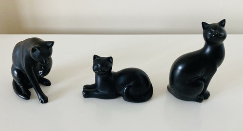Shudehill black cat figurines - black,