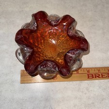 Vtg Murano Glass Red Amberina